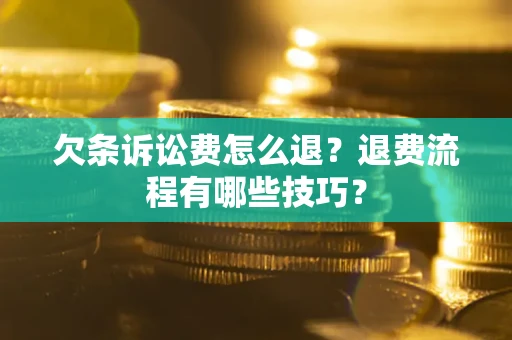 北京欠条诉讼费怎么退？退费流程有哪些技巧？